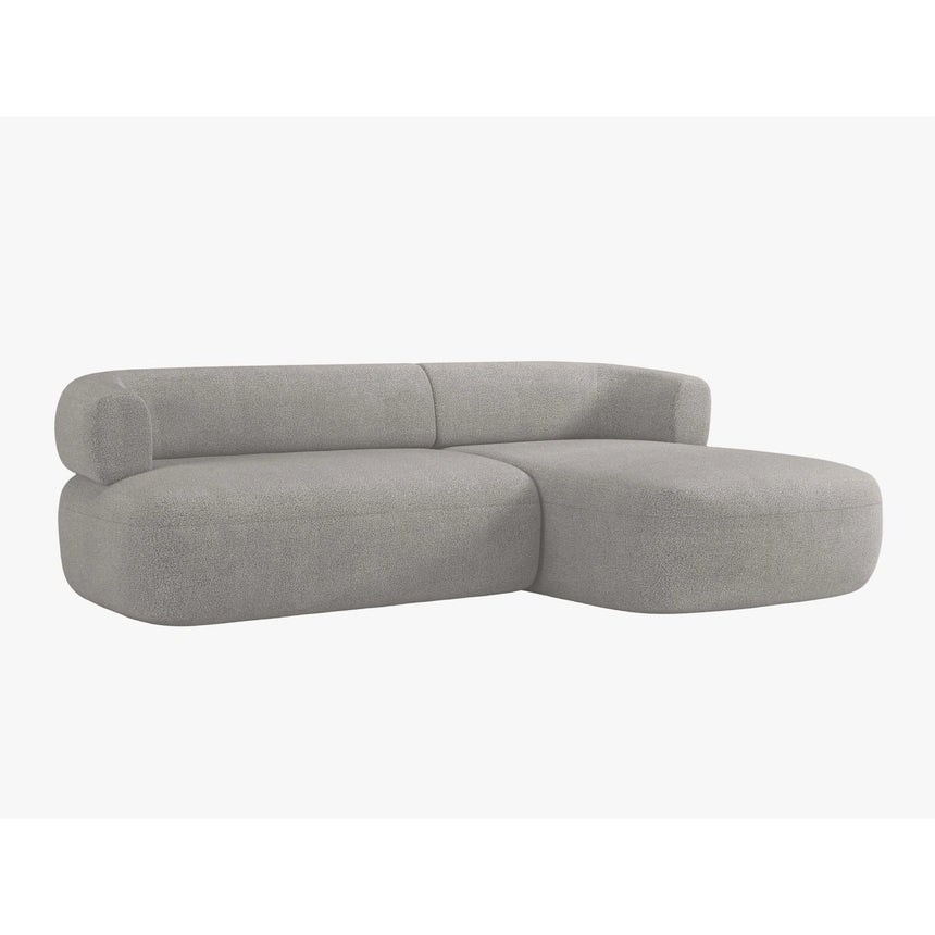 Jenny 5-Sitzer Ecksofa, Rechte Seite, aus Boucle in Hellgrau (Now or Never 83), 225x145 cm von Micadoni – Bild 3