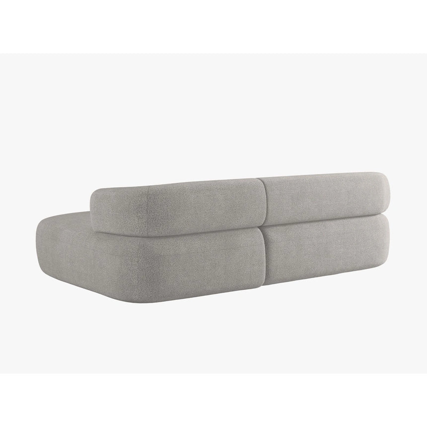 Jenny 5-Sitzer Ecksofa, Rechte Seite, aus Boucle in Hellgrau (Now or Never 83), 225x145 cm von Micadoni – Bild 4