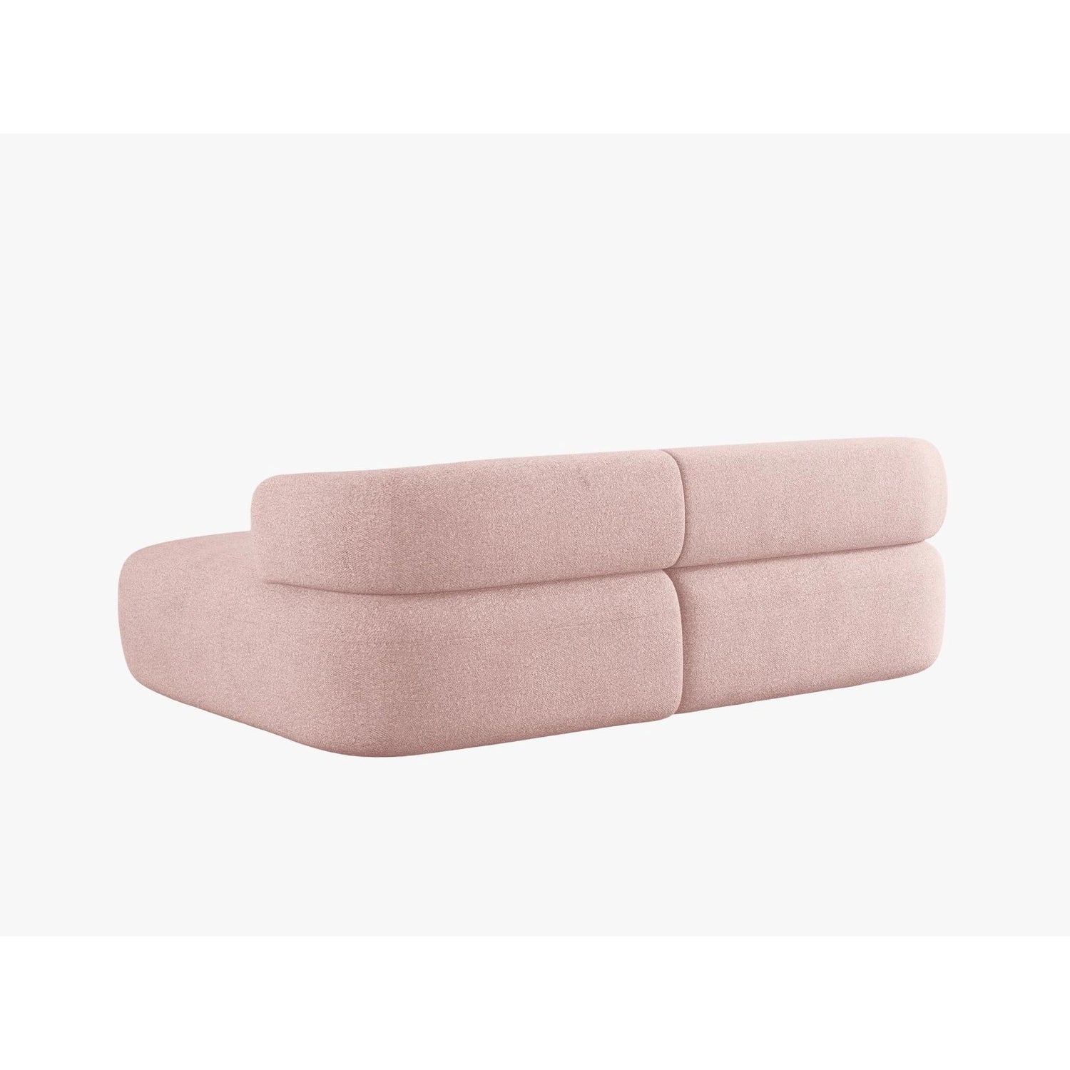 Jenny 5-Sitzer Ecksofa, Rechte Seite, aus Boucle in Puderrosa (Now or Never 61), 200x145 cm von Micadoni – Bild 4