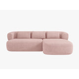 Jenny 5-Sitzer Ecksofa, Rechte Seite, aus Boucle in Puderrosa (Now or Never 61), 225x145 cm von Micadoni – Bild 1
