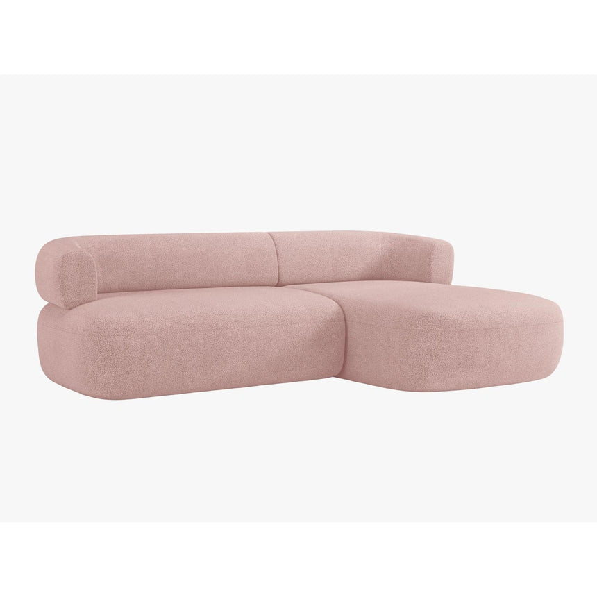 Jenny 5-Sitzer Ecksofa, Rechte Seite, aus Boucle in Puderrosa (Now or Never 61), 225x145 cm von Micadoni – Bild 3