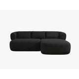 Jenny 5-Sitzer Ecksofa, Rechte Seite, aus Boucle in Schwarz (Now or Never 100), 200x145 cm von Micadoni – Bild 1