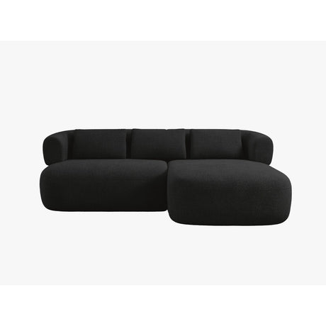 Jenny 5-Sitzer Ecksofa, Rechte Seite, aus Boucle in Schwarz (Now or Never 100), 200x145 cm von Micadoni – Bild 1
