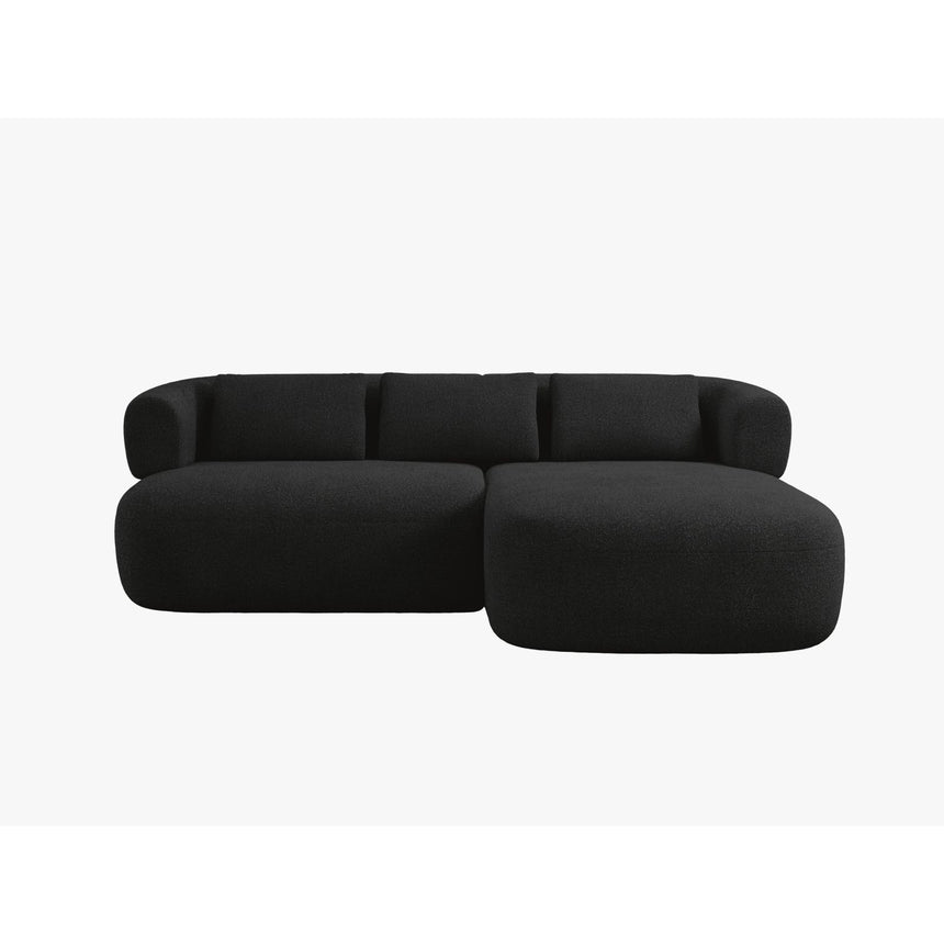 Jenny 5-Sitzer Ecksofa, Rechte Seite, aus Boucle in Schwarz (Now or Never 100), 200x145 cm von Micadoni – Bild 1