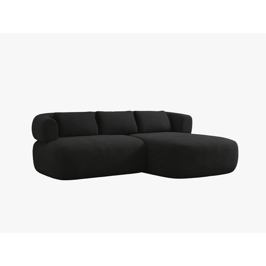Jenny 5-Sitzer Ecksofa, Rechte Seite, aus Boucle in Schwarz (Now or Never 100), 200x145 cm von Micadoni – Bild 2