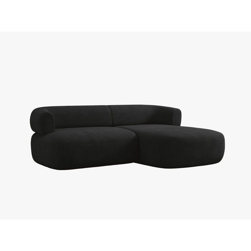 Jenny 5-Sitzer Ecksofa, Rechte Seite, aus Boucle in Schwarz (Now or Never 100), 200x145 cm von Micadoni – Bild 3