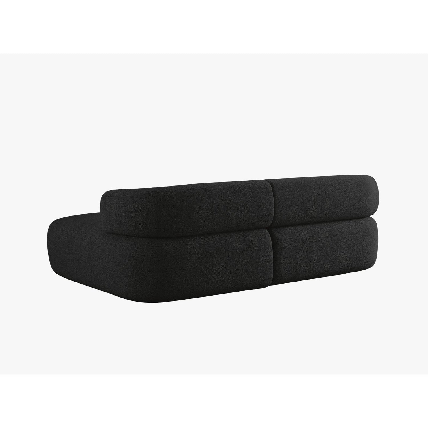 Jenny 5-Sitzer Ecksofa, Rechte Seite, aus Boucle in Schwarz (Now or Never 100), 200x145 cm von Micadoni – Bild 4