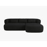 Jenny 5-Sitzer Ecksofa, Rechte Seite, aus Boucle in Schwarz (Now or Never 100), 225x145 cm von Micadoni – Bild 1