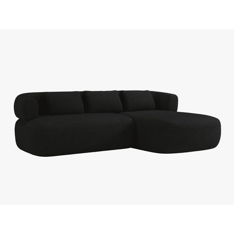 Jenny 5-Sitzer Ecksofa, Rechte Seite, aus Boucle in Schwarz (Now or Never 100), 225x145 cm von Micadoni – Bild 2