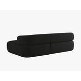 Jenny 5-Sitzer Ecksofa, Rechte Seite, aus Boucle in Schwarz (Now or Never 100), 225x145 cm von Micadoni – Bild 4