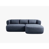Jenny 5-Sitzer Ecksofa, Rechte Seite, aus Chenille in Dunkelblau (Perfect Harmony 77), 200x145 cm von Micadoni – Bild 1