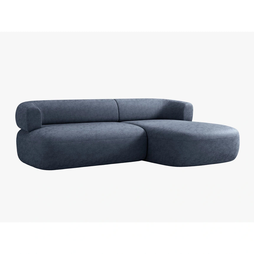 Jenny 5-Sitzer Ecksofa, Rechte Seite, aus Chenille in Dunkelblau (Perfect Harmony 77), 225x145 cm von Micadoni – Bild 3