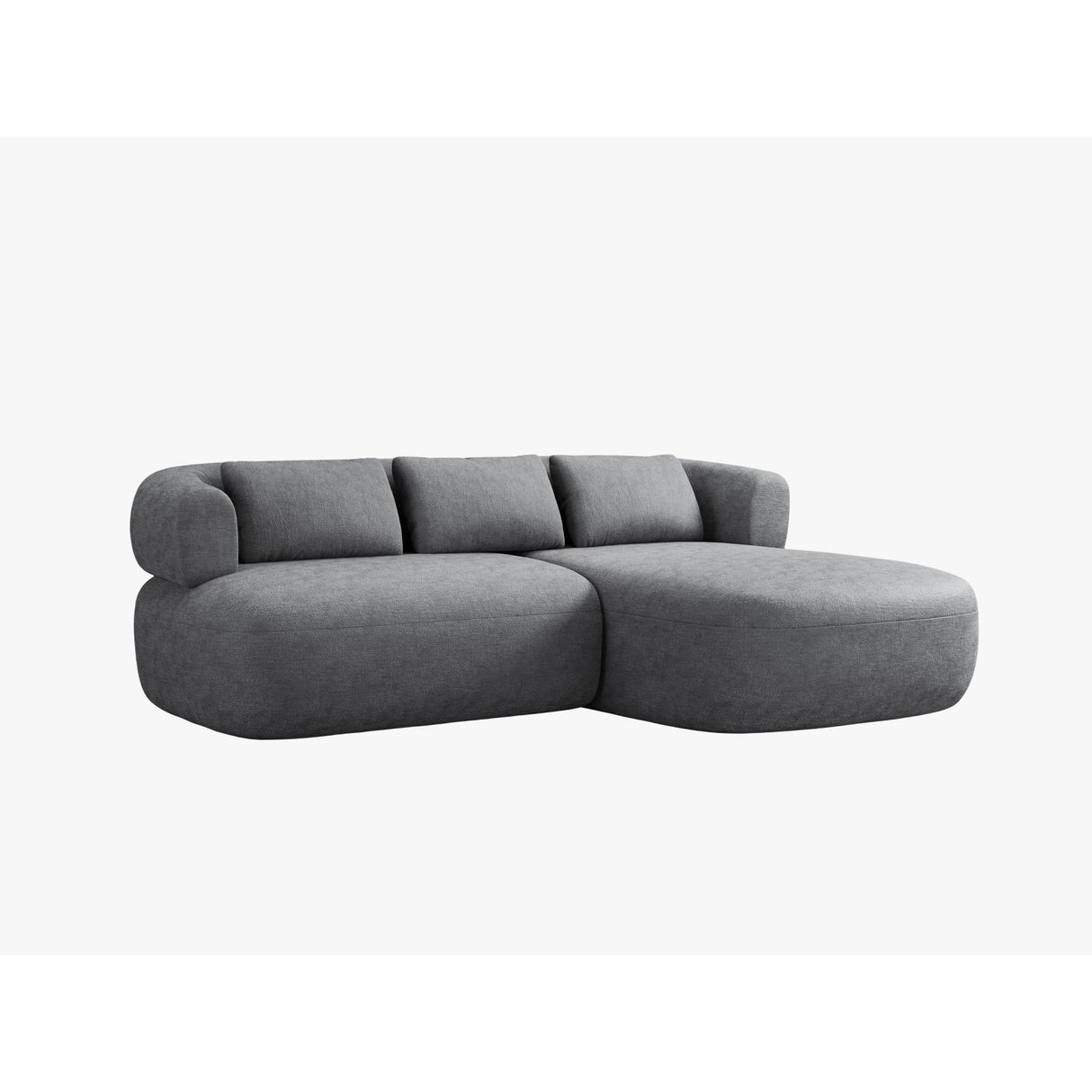 Jenny 5-Sitzer Ecksofa, Rechte Seite, aus Chenille in Dunkelgrau (Perfect Harmony 90), 200x145 cm von Micadoni – Bild 2