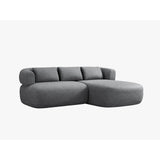 Jenny 5-Sitzer Ecksofa, Rechte Seite, aus Chenille in Dunkelgrau (Perfect Harmony 90), 200x145 cm von Micadoni – Bild 2