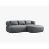 Jenny 5-Sitzer Ecksofa, Rechte Seite, aus Chenille in Dunkelgrau (Perfect Harmony 90), 200x145 cm von Micadoni – Bild 2