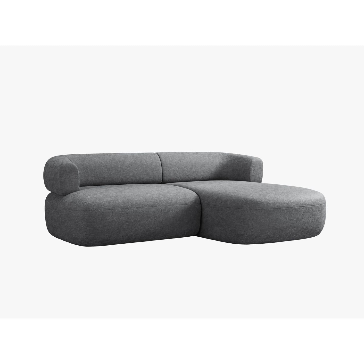 Jenny 5-Sitzer Ecksofa, Rechte Seite, aus Chenille in Dunkelgrau (Perfect Harmony 90), 200x145 cm von Micadoni – Bild 3