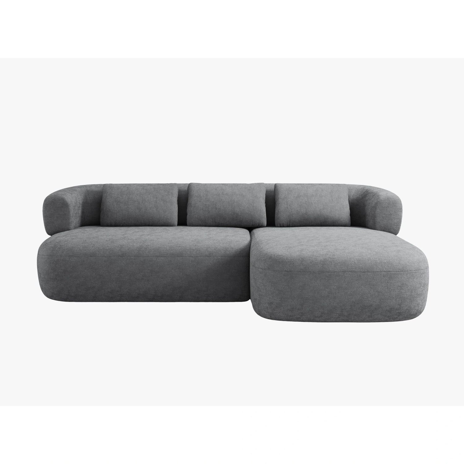 Jenny 5-Sitzer Ecksofa, Rechte Seite, aus Chenille in Dunkelgrau (Perfect Harmony 90), 225x145 cm von Micadoni – Bild 1