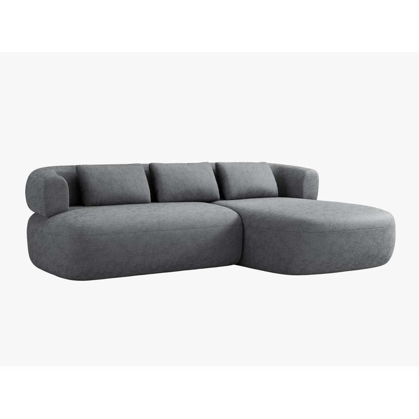 Jenny 5-Sitzer Ecksofa, Rechte Seite, aus Chenille in Dunkelgrau (Perfect Harmony 90), 225x145 cm von Micadoni – Bild 2