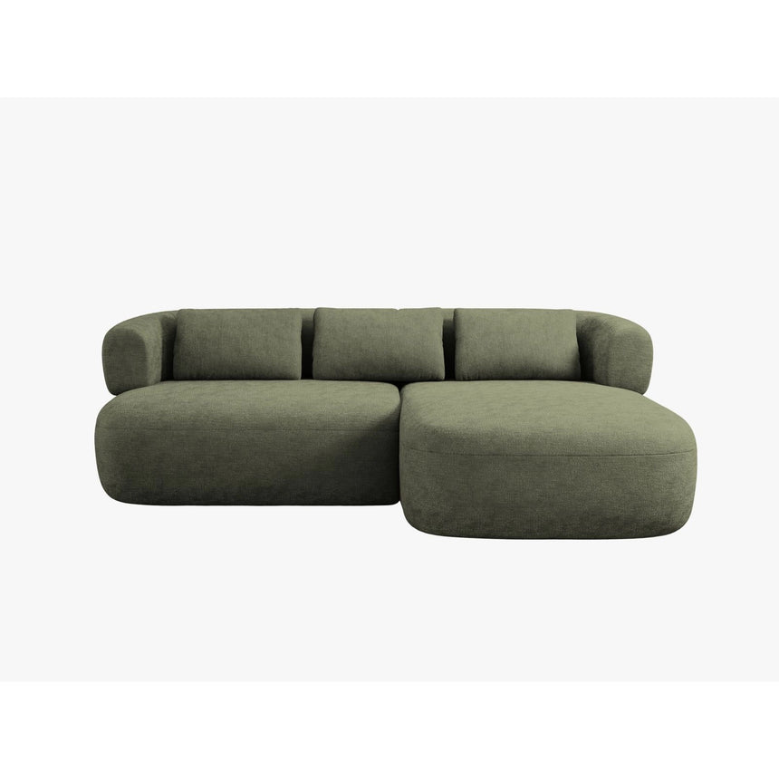 Jenny 5-Sitzer Ecksofa, Rechte Seite, aus Chenille in Grün (Perfect Harmony 39), 200x145 cm von Micadoni – Bild 1