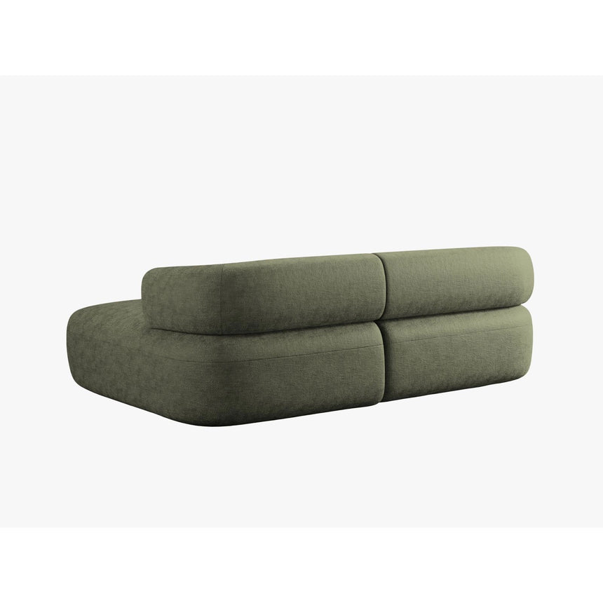 Jenny 5-Sitzer Ecksofa, Rechte Seite, aus Chenille in Grün (Perfect Harmony 39), 200x145 cm von Micadoni – Bild 4