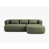 Jenny 5-Sitzer Ecksofa, Rechte Seite, aus Chenille in Grün (Perfect Harmony 39), 225x145 cm von Micadoni – Bild 1