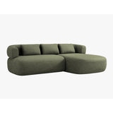 Jenny 5-Sitzer Ecksofa, Rechte Seite, aus Chenille in Grün (Perfect Harmony 39), 225x145 cm von Micadoni – Bild 2