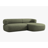 Jenny 5-Sitzer Ecksofa, Rechte Seite, aus Chenille in Grün (Perfect Harmony 39), 225x145 cm von Micadoni – Bild 3