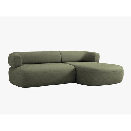 Jenny 5-Sitzer Ecksofa, Rechte Seite, aus Chenille in Grün (Perfect Harmony 39), 225x145 cm von Micadoni – Bild 3