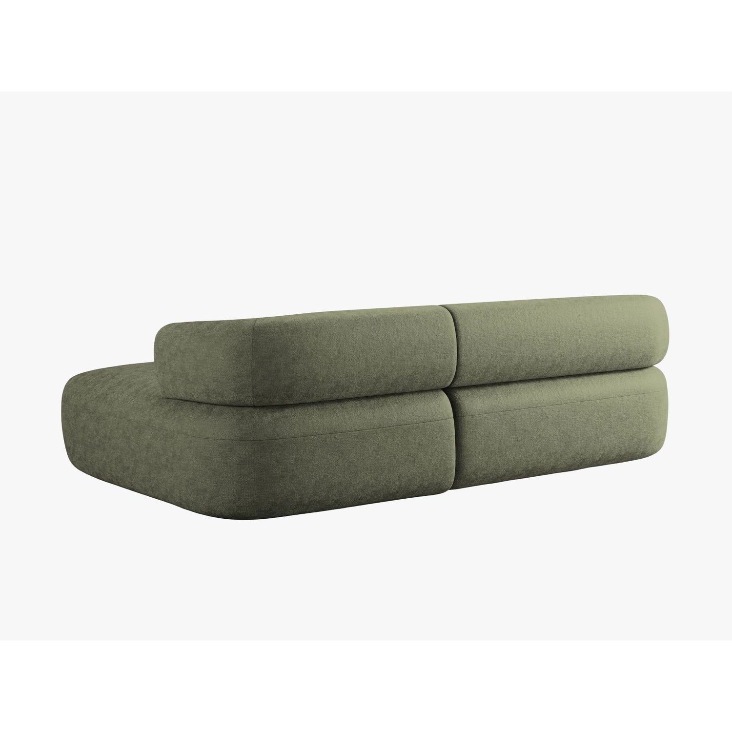 Jenny 5-Sitzer Ecksofa, Rechte Seite, aus Chenille in Grün (Perfect Harmony 39), 225x145 cm von Micadoni – Bild 4