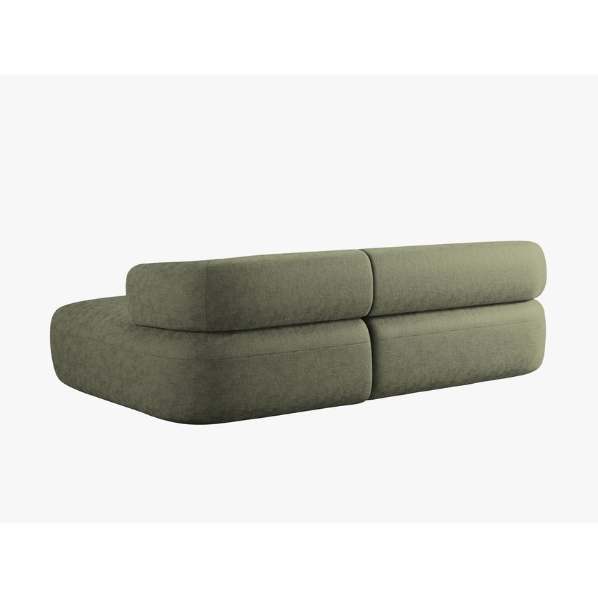 Jenny 5-Sitzer Ecksofa, Rechte Seite, aus Chenille in Grün (Perfect Harmony 39), 225x145 cm von Micadoni – Bild 4