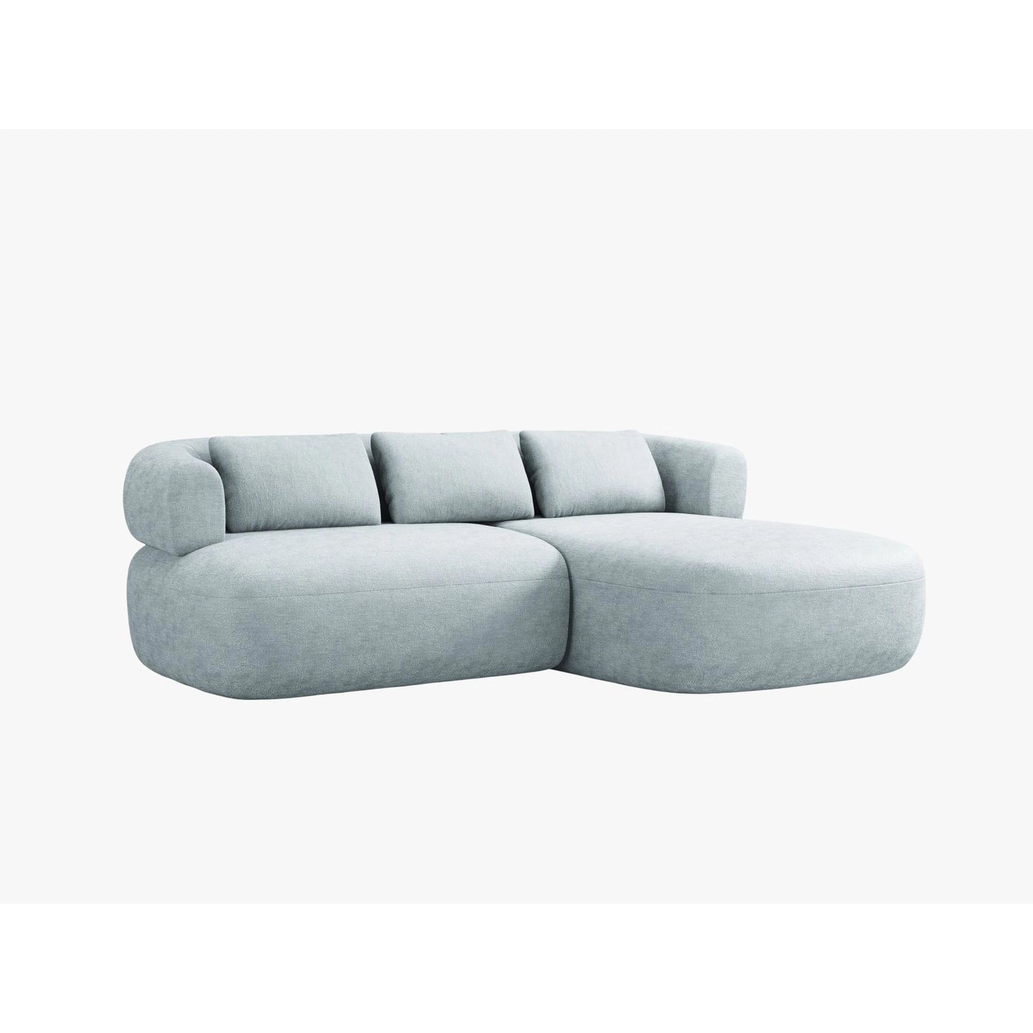 Jenny 5-Sitzer Ecksofa, Rechte Seite, aus Chenille in Hellblau (Perfect Harmony 72), 200x145 cm von Micadoni – Bild 2