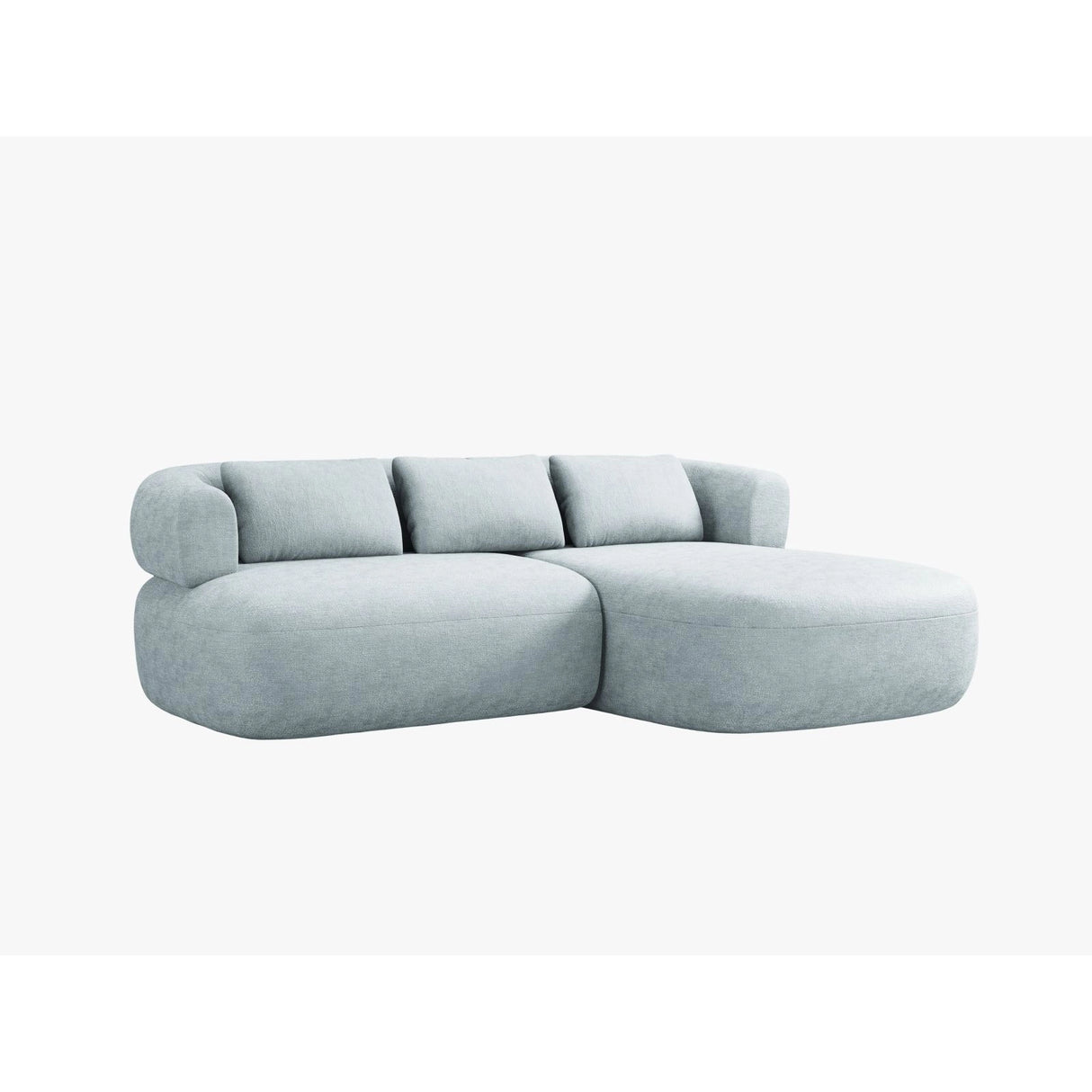 Jenny 5-Sitzer Ecksofa, Rechte Seite, aus Chenille in Hellblau (Perfect Harmony 72), 200x145 cm von Micadoni – Bild 2