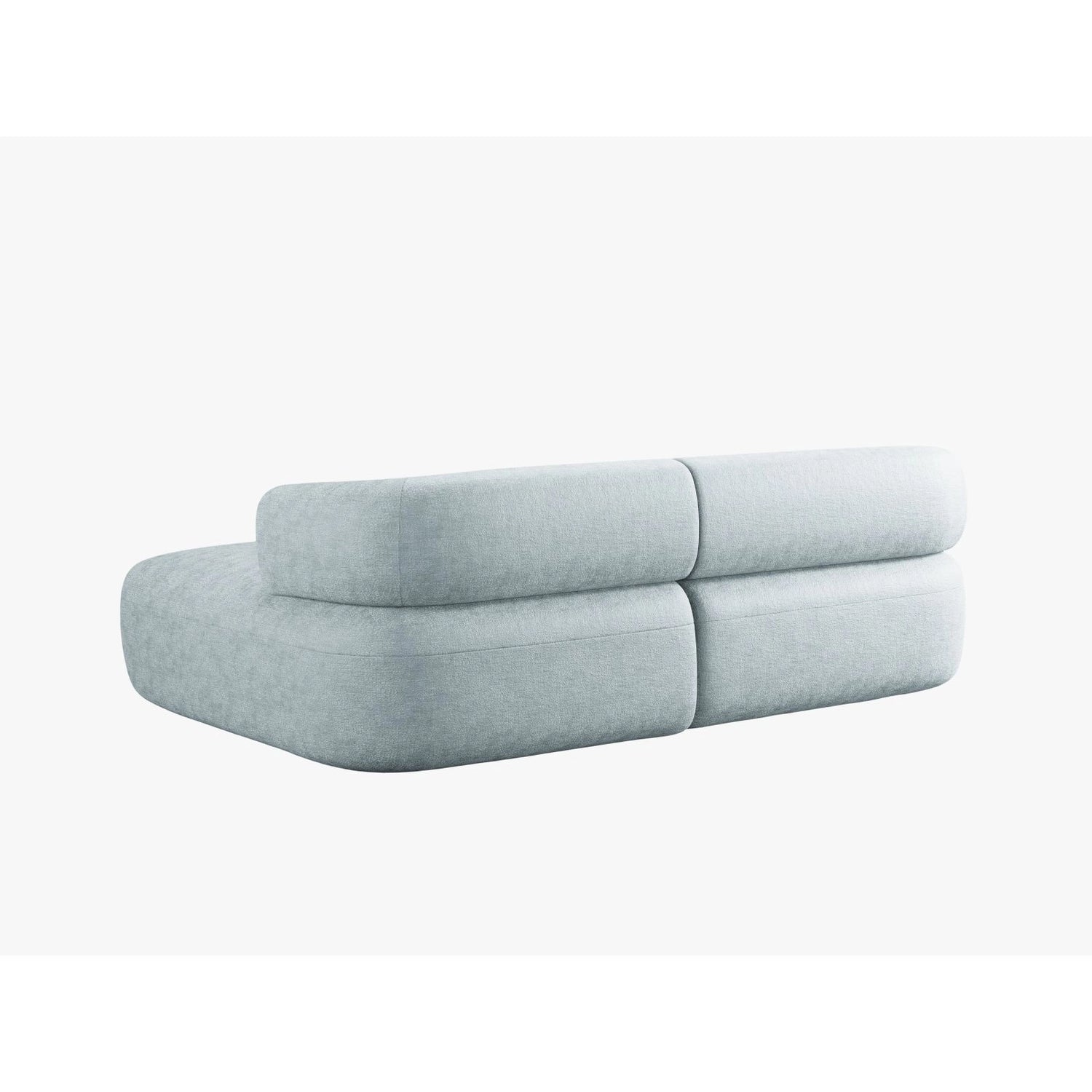 Jenny 5-Sitzer Ecksofa, Rechte Seite, aus Chenille in Hellblau (Perfect Harmony 72), 200x145 cm von Micadoni – Bild 4