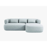Jenny 5-Sitzer Ecksofa, Rechte Seite, aus Chenille in Hellblau (Perfect Harmony 72), 225x145 cm von Micadoni – Bild 1