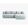 Jenny 5-Sitzer Ecksofa, Rechte Seite, aus Chenille in Hellblau (Perfect Harmony 72), 225x145 cm von Micadoni – Bild 1