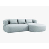 Jenny 5-Sitzer Ecksofa, Rechte Seite, aus Chenille in Hellblau (Perfect Harmony 72), 225x145 cm von Micadoni – Bild 2