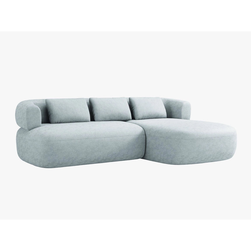 Jenny 5-Sitzer Ecksofa, Rechte Seite, aus Chenille in Hellblau (Perfect Harmony 72), 225x145 cm von Micadoni – Bild 2