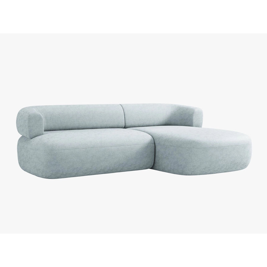 Jenny 5-Sitzer Ecksofa, Rechte Seite, aus Chenille in Hellblau (Perfect Harmony 72), 225x145 cm von Micadoni – Bild 3