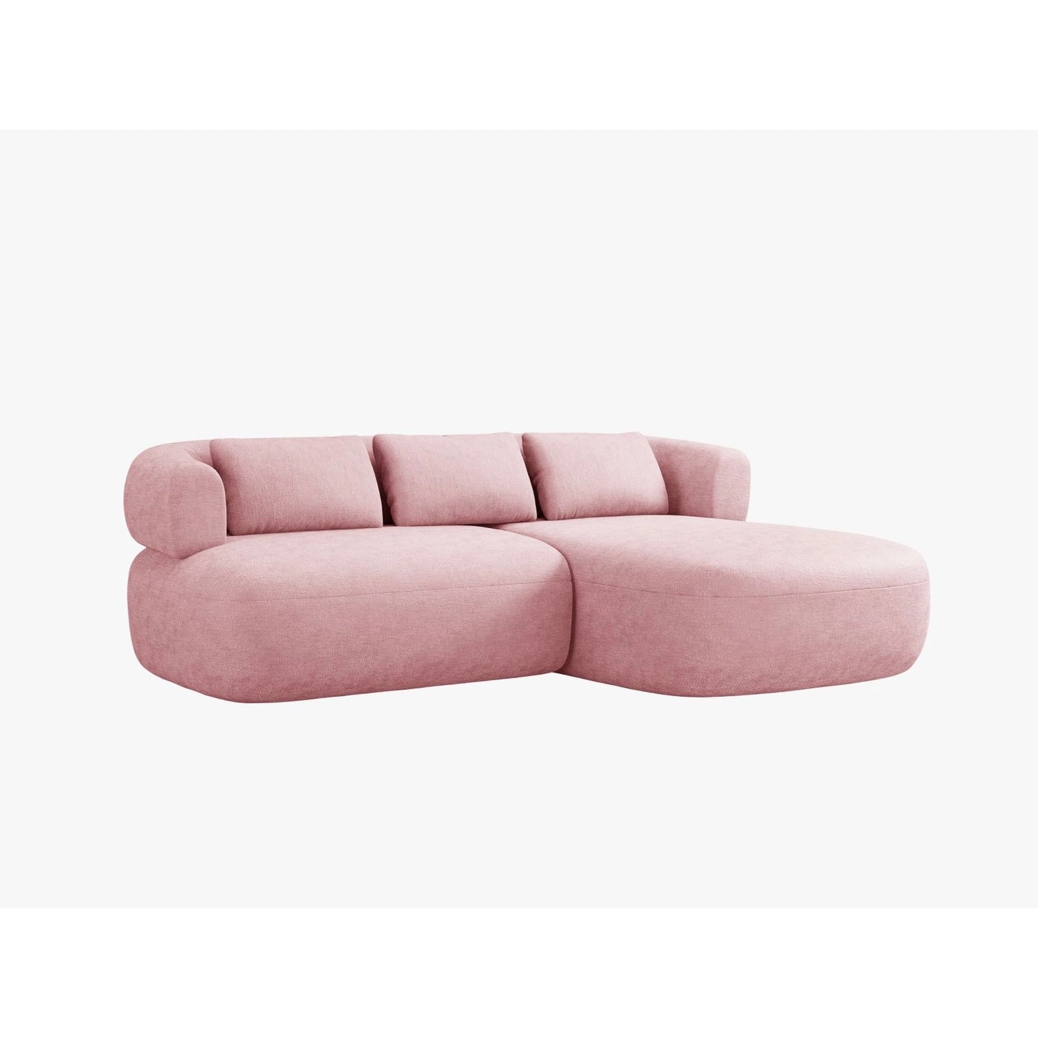 Jenny 5-Sitzer Ecksofa, Rechte Seite, aus Chenille in Rosa (Perfect Harmony 63), 200x145 cm von Micadoni – Bild 2