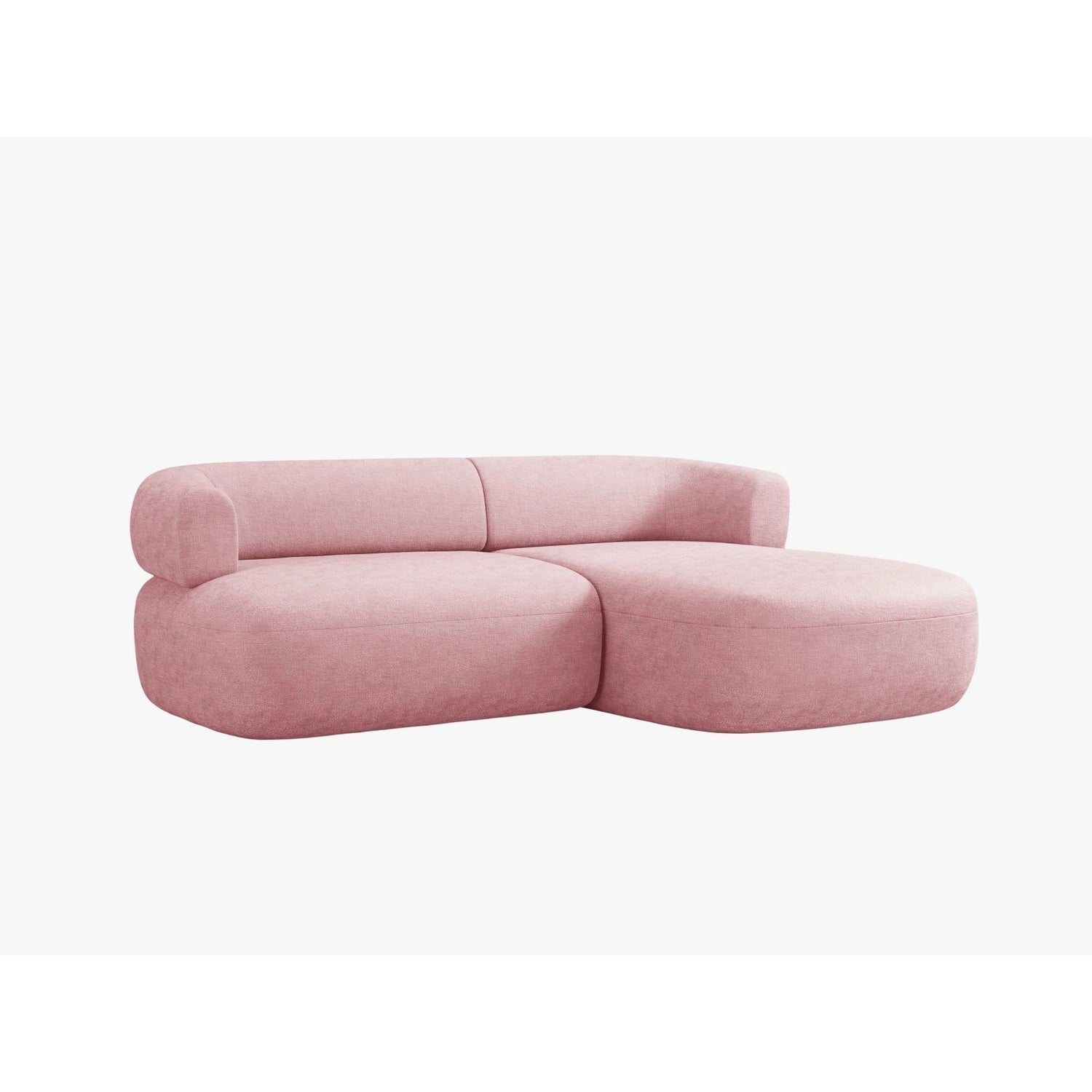 Jenny 5-Sitzer Ecksofa, Rechte Seite, aus Chenille in Rosa (Perfect Harmony 63), 200x145 cm von Micadoni – Bild 3