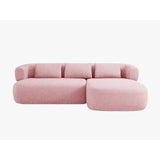 Jenny 5-Sitzer Ecksofa, Rechte Seite, aus Chenille in Rosa (Perfect Harmony 63), 225x145 cm von Micadoni – Bild 1