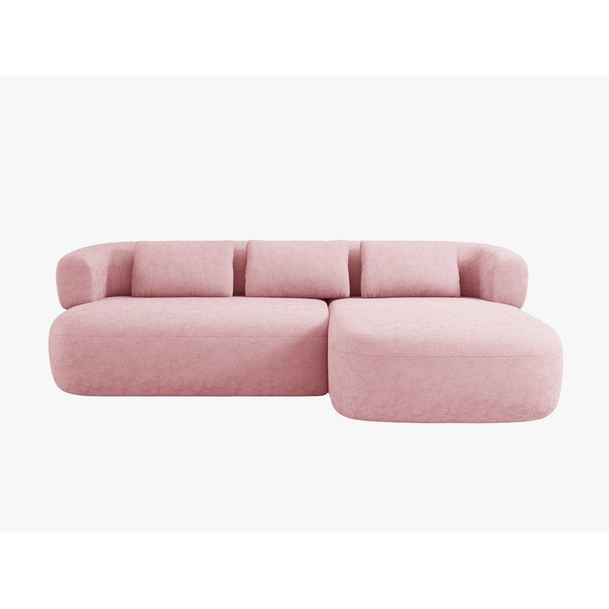 Jenny 5-Sitzer Ecksofa, Rechte Seite, aus Chenille in Rosa (Perfect Harmony 63), 225x145 cm von Micadoni – Bild 1