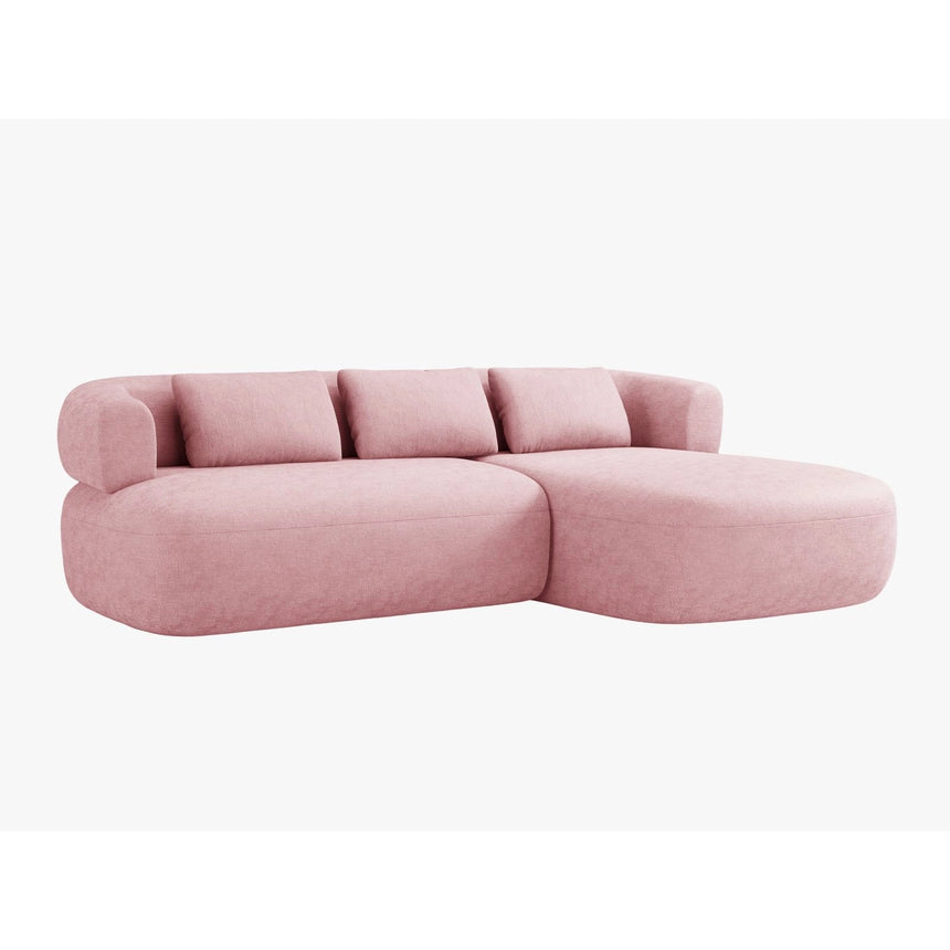 Jenny 5-Sitzer Ecksofa, Rechte Seite, aus Chenille in Rosa (Perfect Harmony 63), 225x145 cm von Micadoni – Bild 2