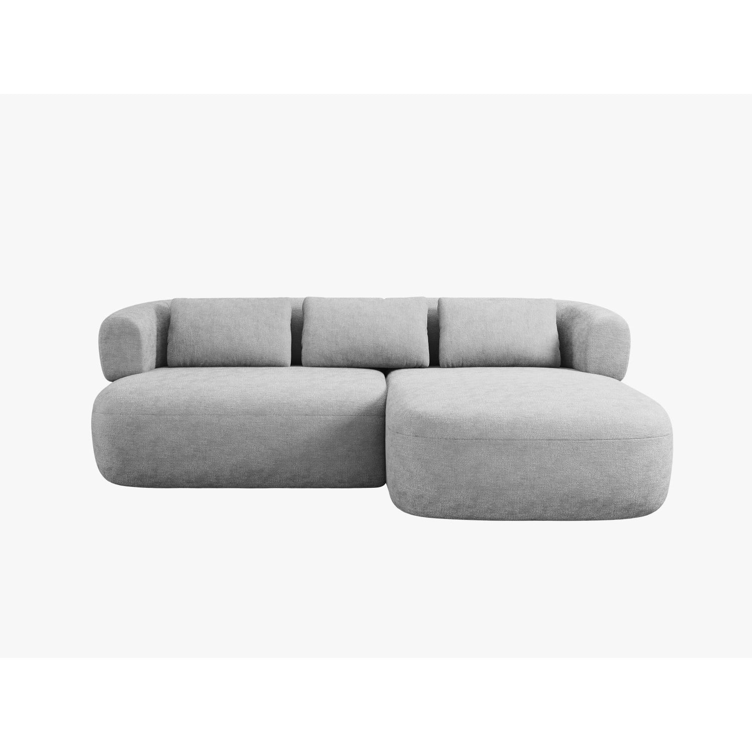 Jenny 5-Sitzer Ecksofa, Rechte Seite, aus Chenille in Silber (Perfect Harmony 85), 200x145 cm von Micadoni – Bild 1