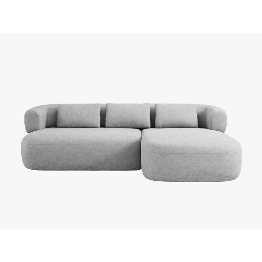 Jenny 5-Sitzer Ecksofa, Rechte Seite, aus Chenille in Silber (Perfect Harmony 85), 225x145 cm von Micadoni – Bild 1