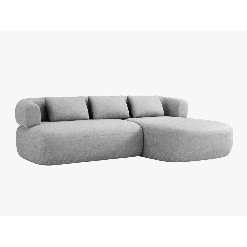 Jenny 5-Sitzer Ecksofa, Rechte Seite, aus Chenille in Silber (Perfect Harmony 85), 225x145 cm von Micadoni – Bild 2