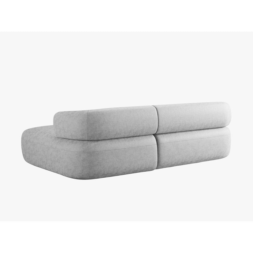Jenny 5-Sitzer Ecksofa, Rechte Seite, aus Chenille in Silber (Perfect Harmony 85), 225x145 cm von Micadoni – Bild 4
