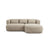 Jenny 5-Sitzer Ecksofa, Rechte Seite, aus Samt in Beige (Salvador 1), 200x145 cm von Micadoni – Bild 1