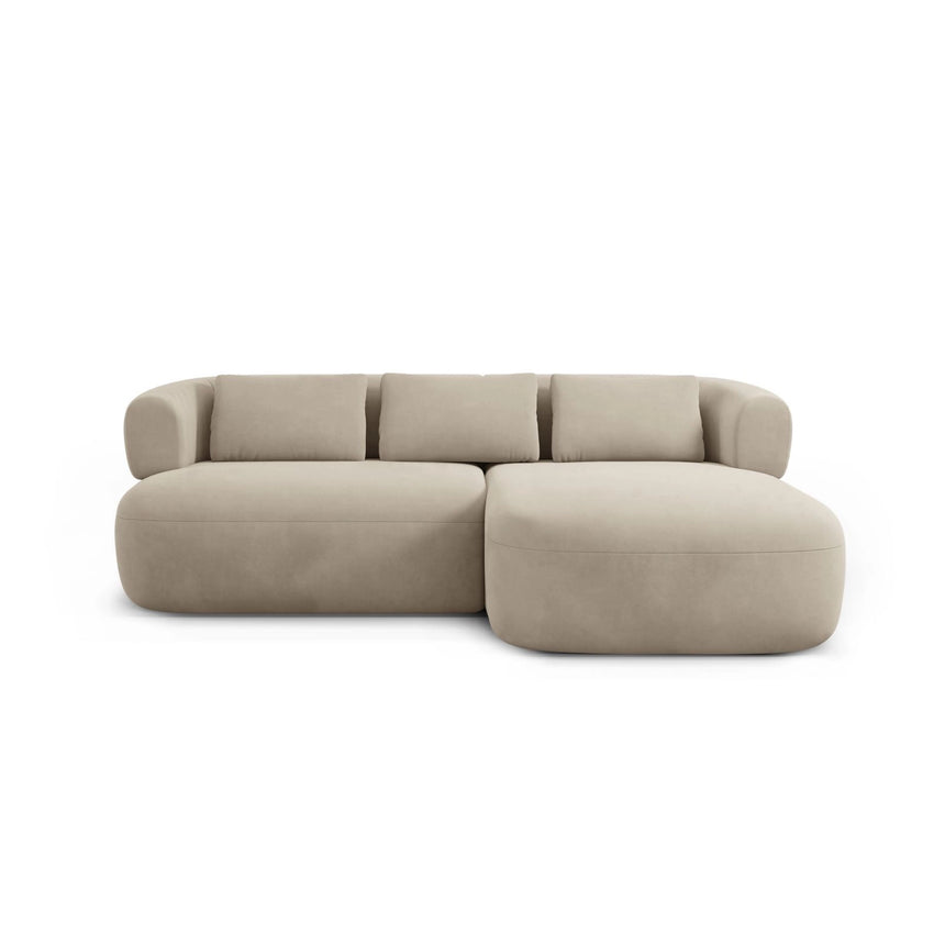 Jenny 5-Sitzer Ecksofa, Rechte Seite, aus Samt in Beige (Salvador 1), 200x145 cm von Micadoni – Bild 1