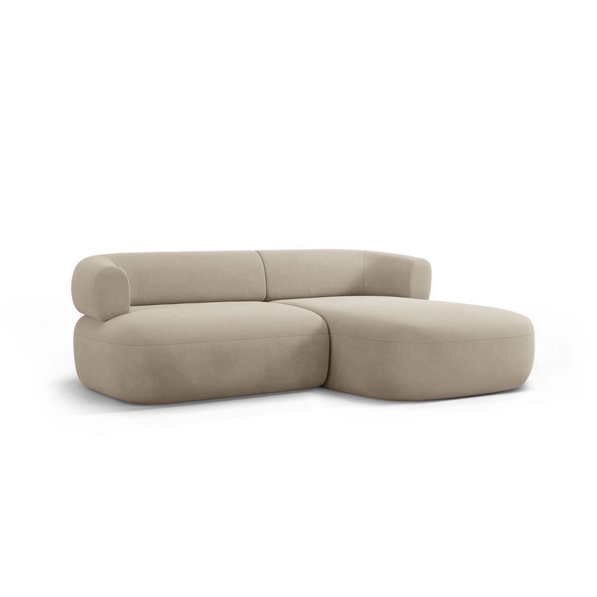 Jenny 5-Sitzer Ecksofa, Rechte Seite, aus Samt in Beige (Salvador 1), 200x145 cm von Micadoni – Bild 3